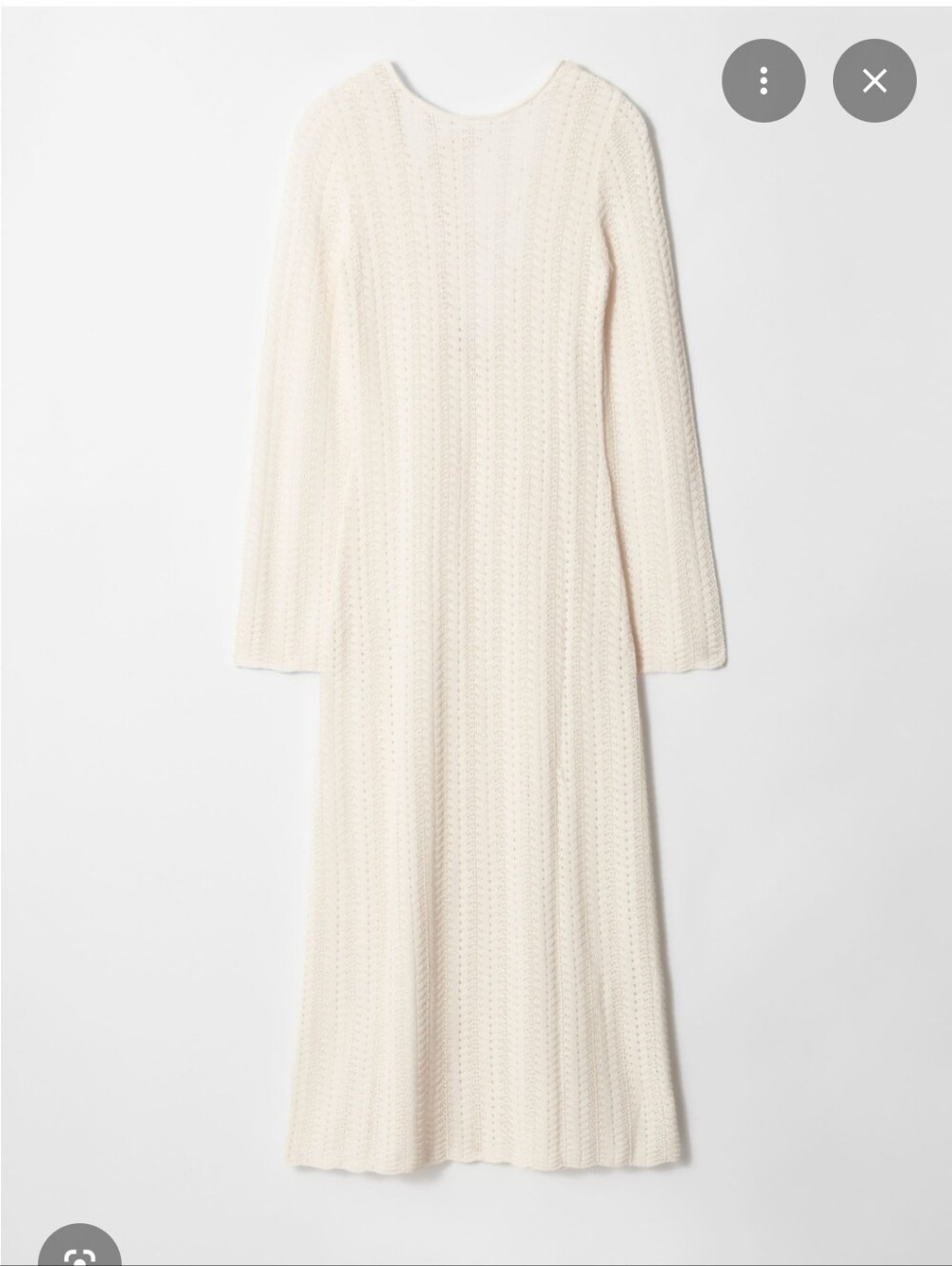 Pointelle-Knit Midi Dress in White Size Extra Small